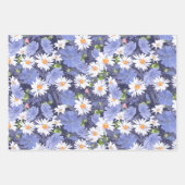 Chic Daisies Periwinkles Floral Geschenkpapier Set (Vorderseite 2)