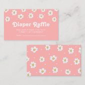 Chic Daisy Blume Blush Pink Diaper Raffel Begleitkarte (Vorne/Hinten)