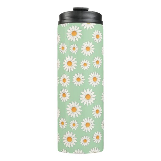 Chic Daisy Blume Pattern - Niedliches Blumendesign Thermosbecher (Vorderseite)