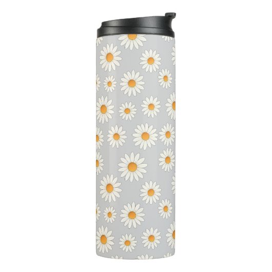 Chic Daisy Blume Pattern - Niedliches Blumendesign Thermosbecher (Nach links gedreht)