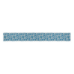 Chic Daisy Chains on Blue, Custom Grosgrain Ribbon Ripsband