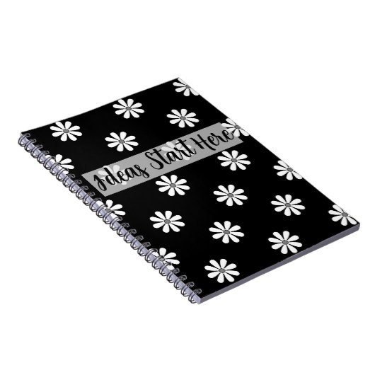 Chic Daisy Pattern Notebook – Minimal & Stylish Notizblock (Rechte Seite)