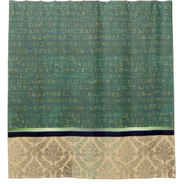 Chic Damask ägyptische Hieroglyphen Duschvorhang