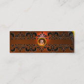 CHIC DAMASK EDMONOGRAMM orange Mini Visitenkarte (Rückseite)