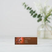 CHIC DAMASK EDMONOGRAMM orange Mini Visitenkarte (Stehend Vorderseite)