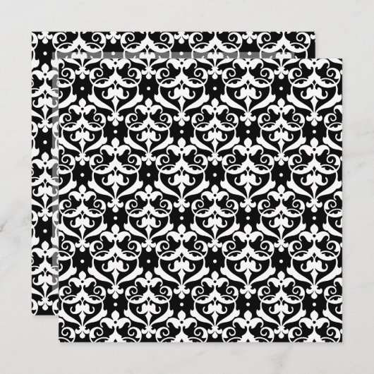 Chic Damask Einladung (Vorne/Hinten)