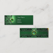 CHIC DAMASK GEM MONOGRAM grün Mini Visitenkarte (Vorne/Hinten)
