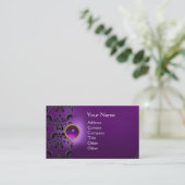 CHIC DAMASK GEM MONOGRAM lila Visitenkarte (Stehend Vorderseite)
