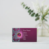 CHIC DAMASK GEM MONOGRAM pink blau Visitenkarte (Stehend Vorderseite)