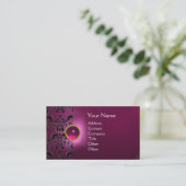 CHIC DAMASK GEM MONOGRAM rosa Visitenkarte (Stehend Vorderseite)