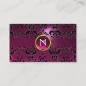 CHIC DAMASK GEM MONOGRAM rosa Visitenkarte (Rückseite)