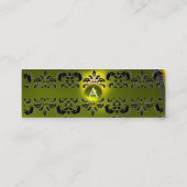 CHIC DAMASK GEM MONOGRAMM gelb Mini Visitenkarte (Rückseite)
