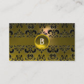 CHIC DAMASK GEM MONOGRAMM gelb Visitenkarte (Rückseite)