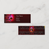 CHIC DAMASK GEM MONOGRAMM rot Mini Visitenkarte (Vorne/Hinten)