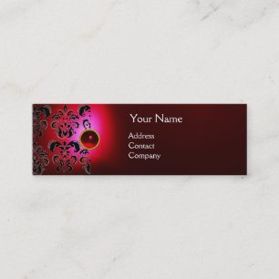CHIC DAMASK GEM MONOGRAMM rot Mini Visitenkarte