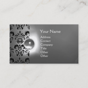 CHIC DAMASK GEM MONOGRAMM weiß Visitenkarte