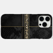 Chic Damask & Gold Case-Mate iPhone Hülle (Rückseite (Horizontal))