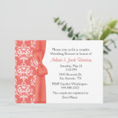 Chic Damask Paare Polterabend Einladung (Stehend Vorderseite)