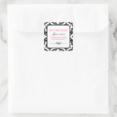 Chic Damask Square Stickers (Tasche)
