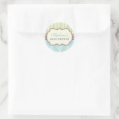 Chic Damask & Stripe Babydusche Sticker (Tasche)