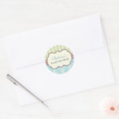 Chic Damask & Stripe Babydusche Sticker (Umschlag)