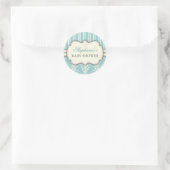 Chic Damask & Stripe Babydusche Sticker (Tasche)