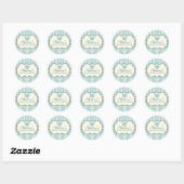 Chic Damask & Stripe Babydusche Sticker (Blatt)