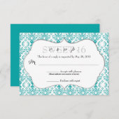 Chic Damask UAWG [Aquamarin] RSVP Karte (Vorne/Hinten)