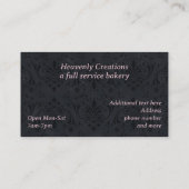Chic Damask und Extravagante Backbäckerei Business Visitenkarte (Rückseite)