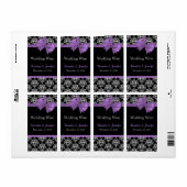 Chic Damask Wedding Mini Wine Labels (Vorne)