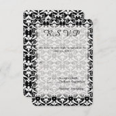 Chic Damask Wedding UAWG RSVP Karte (Vorne/Hinten)