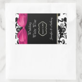 Chic Damask Wedding Wine Flaschen Aufkleber (Tasche)