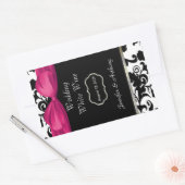 Chic Damask Wedding Wine Flaschen Aufkleber (Umschlag)