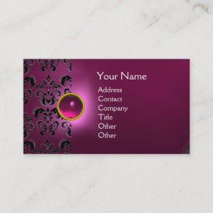 CHIC DAMAST JUVEL MONOGRAMM rosa Visitenkarte