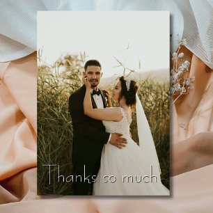 Chic Dank so viel Hochzeit Foto Dusty Rose Dankeskarte
