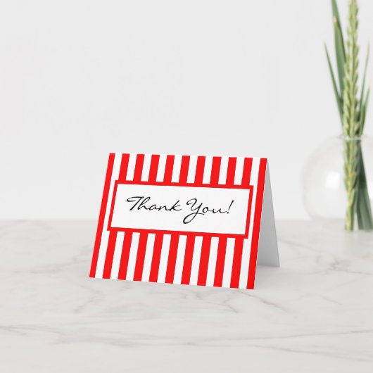 CHIC DANK YOU NOTE_01 RED/WHITE STRIPES DANKESKARTE (Vorderseite)