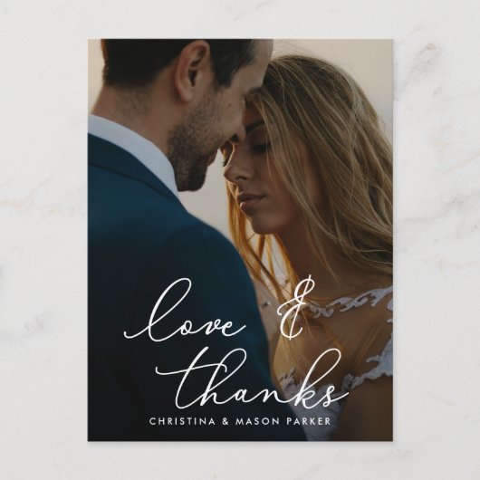 Chic Dankbarkeit | Hochzeitsszenario Foto Vielen D Postkarte (Vorderseite)