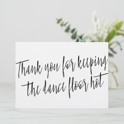 Chic "Danke" für die Hochzeitsband, Musiker oder D Dankeskarte (Stehend Vorderseite)