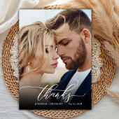 Chic Dankeschön Script 2 Foto Hochzeit Danke Karte