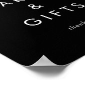 Chic Dark Black Cap Abschluss Karten und Geschenke Poster (Ecke)