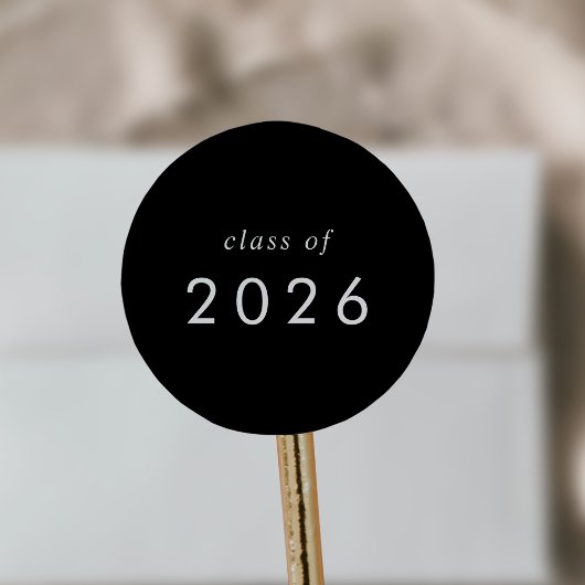Chic Dark Black Class of 2025 Abschluss Sticker