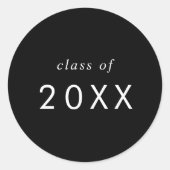 Chic Dark Black Class of 2025 Abschluss Sticker (Vorderseite)