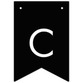 Chic Dark Black Foto Glückwunschs Grad Abschluss Wimpelkette (Zweite Fahne)