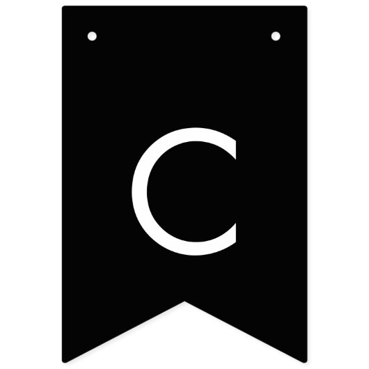 Chic Dark Black Foto Glückwunschs Grad Abschluss Wimpelkette (Zweite Fahne)