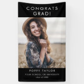 Chic Dark Black Glückwunschs Grad Foto Abschluss Banner (Vertikal)