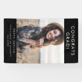 Chic Dark Black Glückwunschs Grad Foto Abschluss Banner (Horizontal)