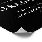 Chic Dark Black gratulieren Graduate Poster (Ecke)