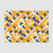 Chic Dark Blue Sunny Yellow Circles Art Pattern Seidenpapier (Vorderseite)