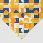 Chic Dark Blue Sunny Yellow Circles Art Pattern Seidenpapier (Ausschnitt)