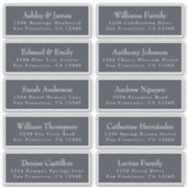 Chic Dark Blue Wedding Guest Address Labels (Vorderseite)